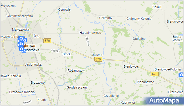 mapa Jaczno, Jaczno na mapie Targeo