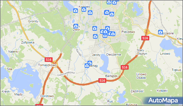 mapa Jaroty, Jaroty na mapie Targeo