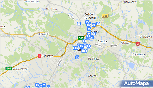 mapa Jelenia Góra, Jelenia Góra na mapie Targeo