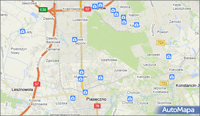 mapa Józefosław, Józefosław na mapie Targeo