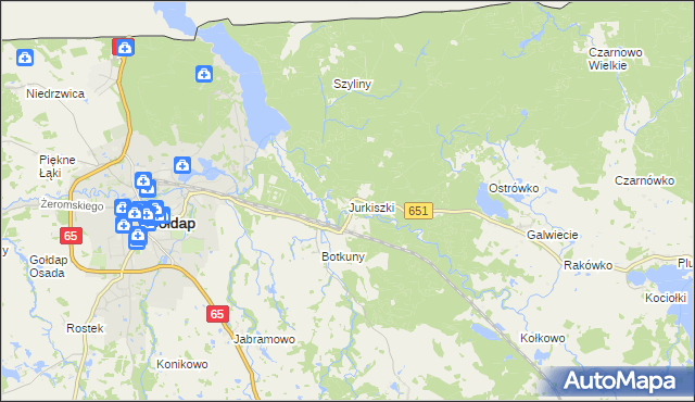 mapa Jurkiszki, Jurkiszki na mapie Targeo