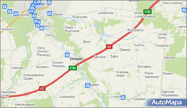 mapa Kałęczew gmina Dmosin, Kałęczew gmina Dmosin na mapie Targeo