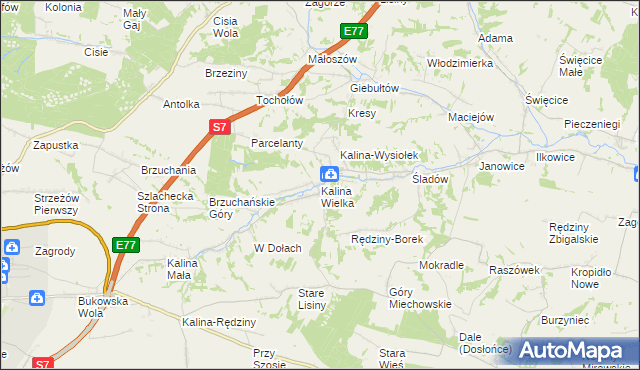 mapa Kalina Wielka, Kalina Wielka na mapie Targeo