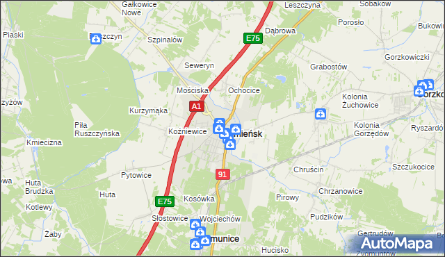 mapa Kamieńsk, Kamieńsk na mapie Targeo