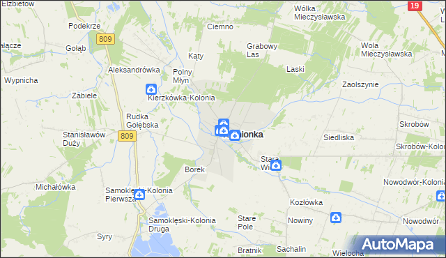 mapa Kamionka powiat lubartowski, Kamionka powiat lubartowski na mapie Targeo