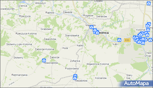 mapa Kębło, Kębło na mapie Targeo