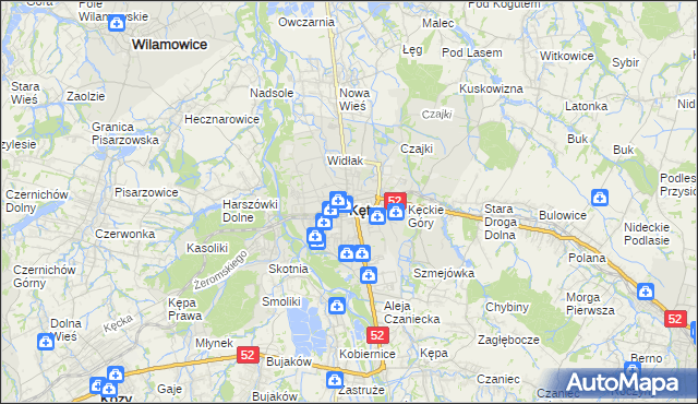 mapa Kęty, Kęty na mapie Targeo