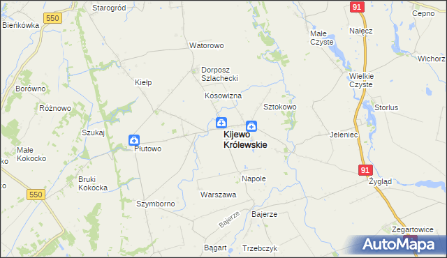mapa Kijewo Królewskie, Kijewo Królewskie na mapie Targeo