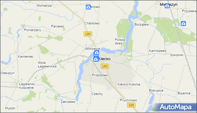 mapa Kłecko, Kłecko na mapie Targeo