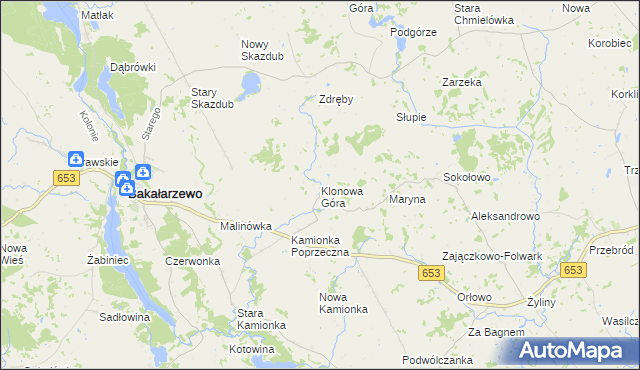 mapa Klonowa Góra, Klonowa Góra na mapie Targeo