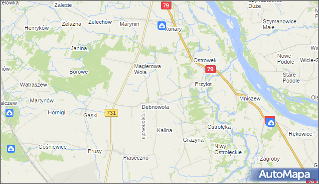 mapa Klonowa Wola, Klonowa Wola na mapie Targeo