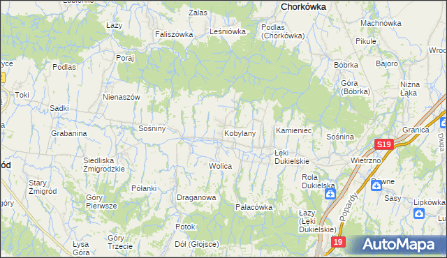 mapa Kobylany gmina Chorkówka, Kobylany gmina Chorkówka na mapie Targeo