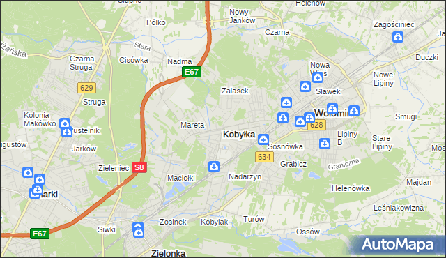 mapa Kobyłka, Kobyłka na mapie Targeo