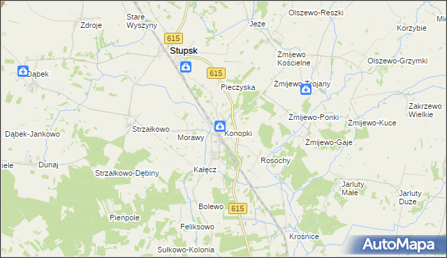 mapa Konopki gmina Stupsk, Konopki gmina Stupsk na mapie Targeo