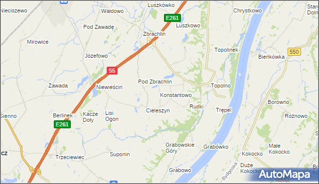 mapa Konstantowo gmina Pruszcz, Konstantowo gmina Pruszcz na mapie Targeo