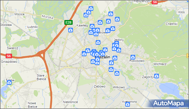 mapa Koszalina, Koszalin na mapie Targeo
