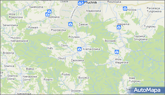 mapa Kramarzówka, Kramarzówka na mapie Targeo