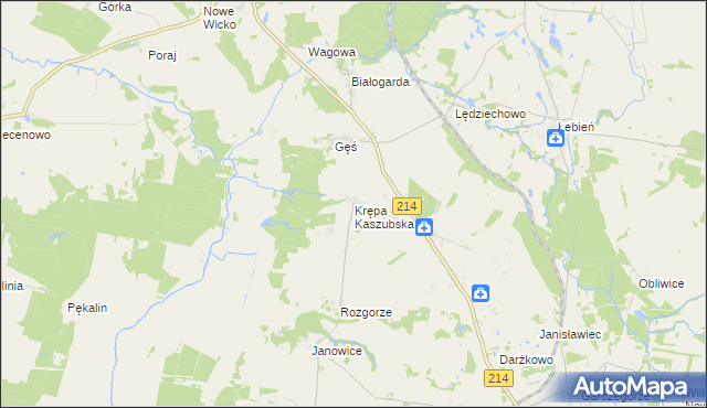 mapa Krępa Kaszubska, Krępa Kaszubska na mapie Targeo