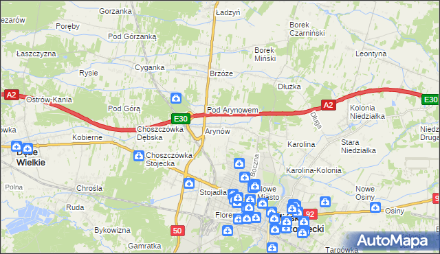 mapa Królewiec gmina Mińsk Mazowiecki, Królewiec gmina Mińsk Mazowiecki na mapie Targeo