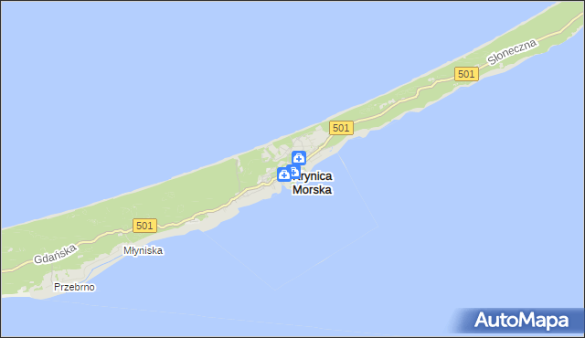 mapa Krynica Morska, Krynica Morska na mapie Targeo