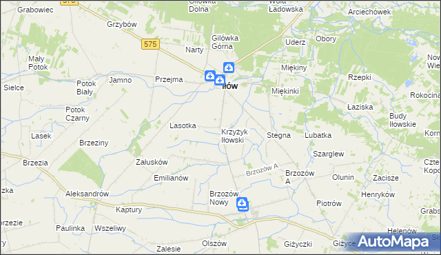 mapa Krzyżyk Iłowski, Krzyżyk Iłowski na mapie Targeo