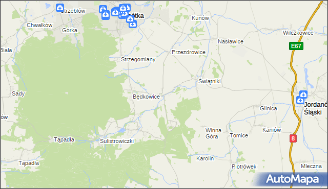 mapa Księginice Małe, Księginice Małe na mapie Targeo