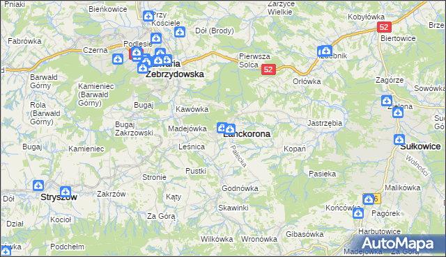 mapa Lanckorona, Lanckorona na mapie Targeo
