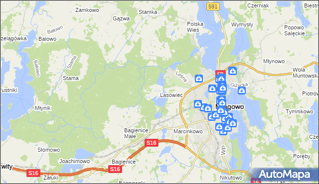 mapa Lasowiec, Lasowiec na mapie Targeo