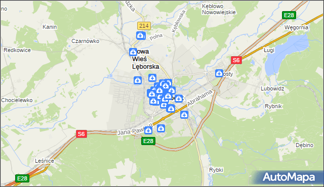 mapa Lębork, Lębork na mapie Targeo