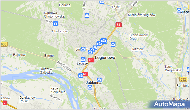 mapa Legionowo, Legionowo na mapie Targeo