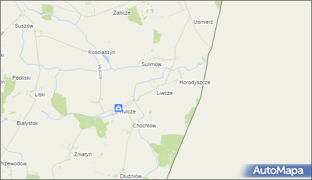 mapa Liwcze, Liwcze na mapie Targeo