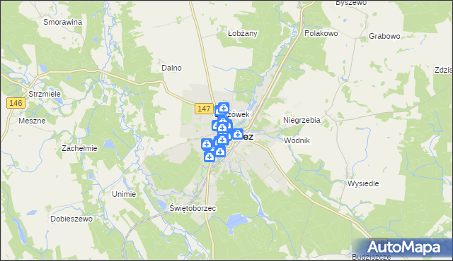 mapa Łobez, Łobez na mapie Targeo