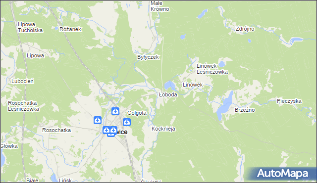 mapa Łoboda gmina Śliwice, Łoboda gmina Śliwice na mapie Targeo