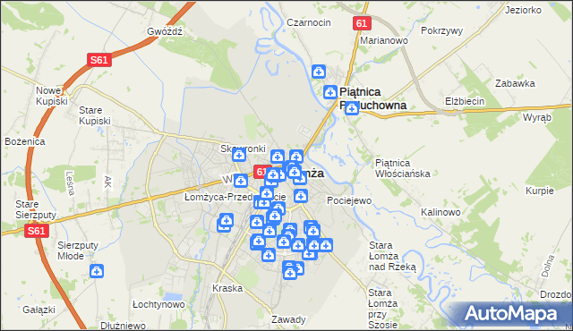 mapa Łomży, Łomża na mapie Targeo