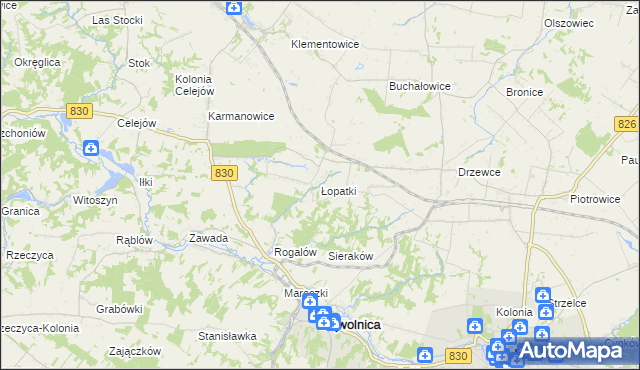 mapa Łopatki gmina Wąwolnica, Łopatki gmina Wąwolnica na mapie Targeo