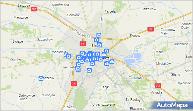 mapa Łowicza, Łowicz na mapie Targeo