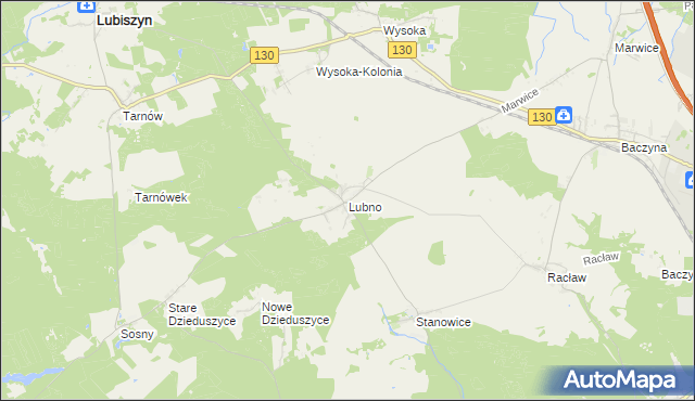 mapa Lubno gmina Lubiszyn, Lubno gmina Lubiszyn na mapie Targeo