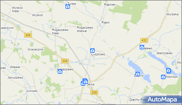 mapa Łuszkowo, Łuszkowo na mapie Targeo