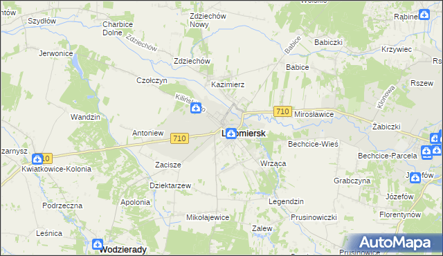 mapa Lutomiersk, Lutomiersk na mapie Targeo