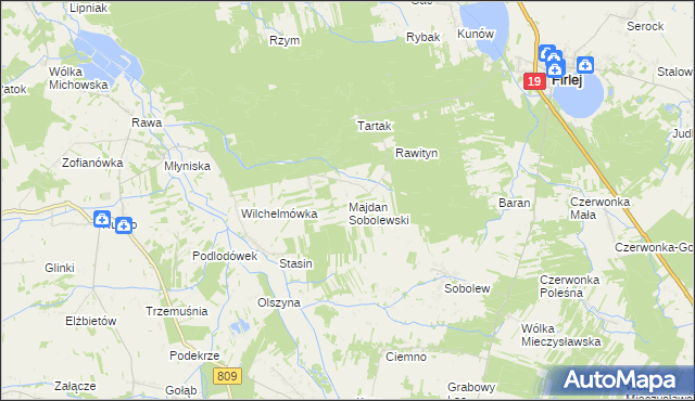 mapa Majdan Sobolewski, Majdan Sobolewski na mapie Targeo