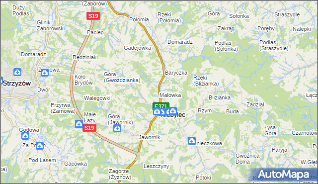 mapa Małówka, Małówka na mapie Targeo