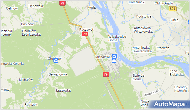 mapa Michałówka gmina Kozienice, Michałówka gmina Kozienice na mapie Targeo