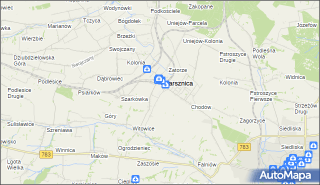 mapa Miechów-Charsznica, Miechów-Charsznica na mapie Targeo