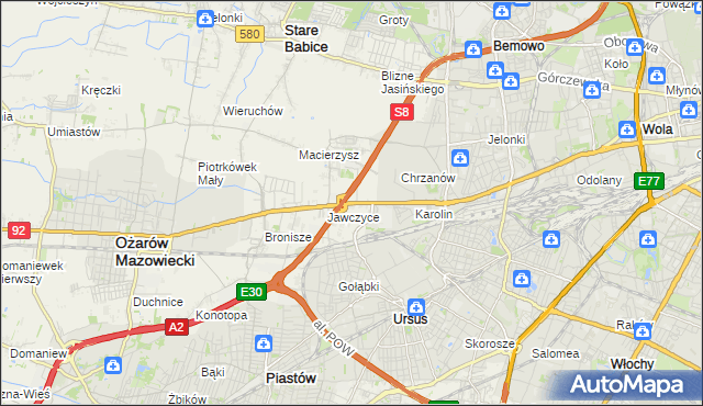 mapa Mory gmina Ożarów Mazowiecki, Mory gmina Ożarów Mazowiecki na mapie Targeo