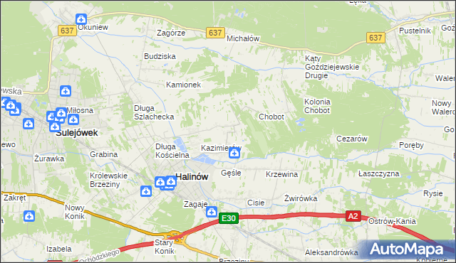 mapa Mrowiska, Mrowiska na mapie Targeo
