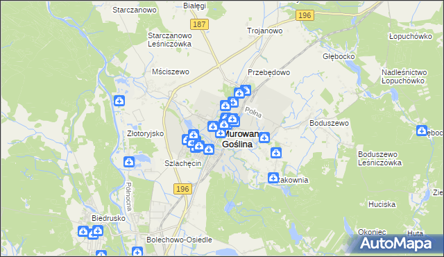 mapa Murowana Goślina, Murowana Goślina na mapie Targeo