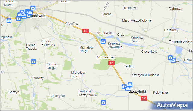 mapa Murowaniec gmina Szczytniki, Murowaniec gmina Szczytniki na mapie Targeo