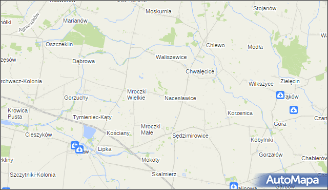 mapa Nacesławice, Nacesławice na mapie Targeo