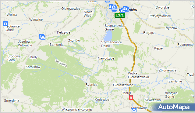 mapa Nawodzice, Nawodzice na mapie Targeo