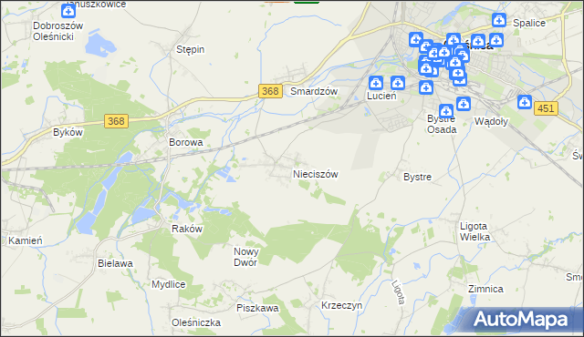 mapa Nieciszów, Nieciszów na mapie Targeo